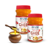 Pure A2 Desi Cow Ghee By Zaruree | Rich In Vitamins A, D & K Healthy Nutrients Malnad Gidda Breed Cow Desi Ghee For Bakes Cookies | 1 Litre (500ml * 2) 33.8 Ounce | Jar Pack